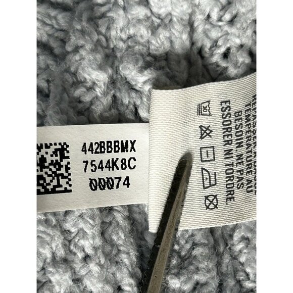 Aerie Sweater Womens XS Light Blue Hoodie Oversized V Neck Waffle Knit Soft Boxy - Picture 12 of 14